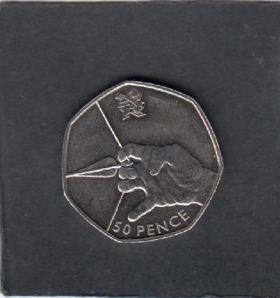 Beschrijving: 50 Pence ARCHERY S-OLYMPIC 2012 